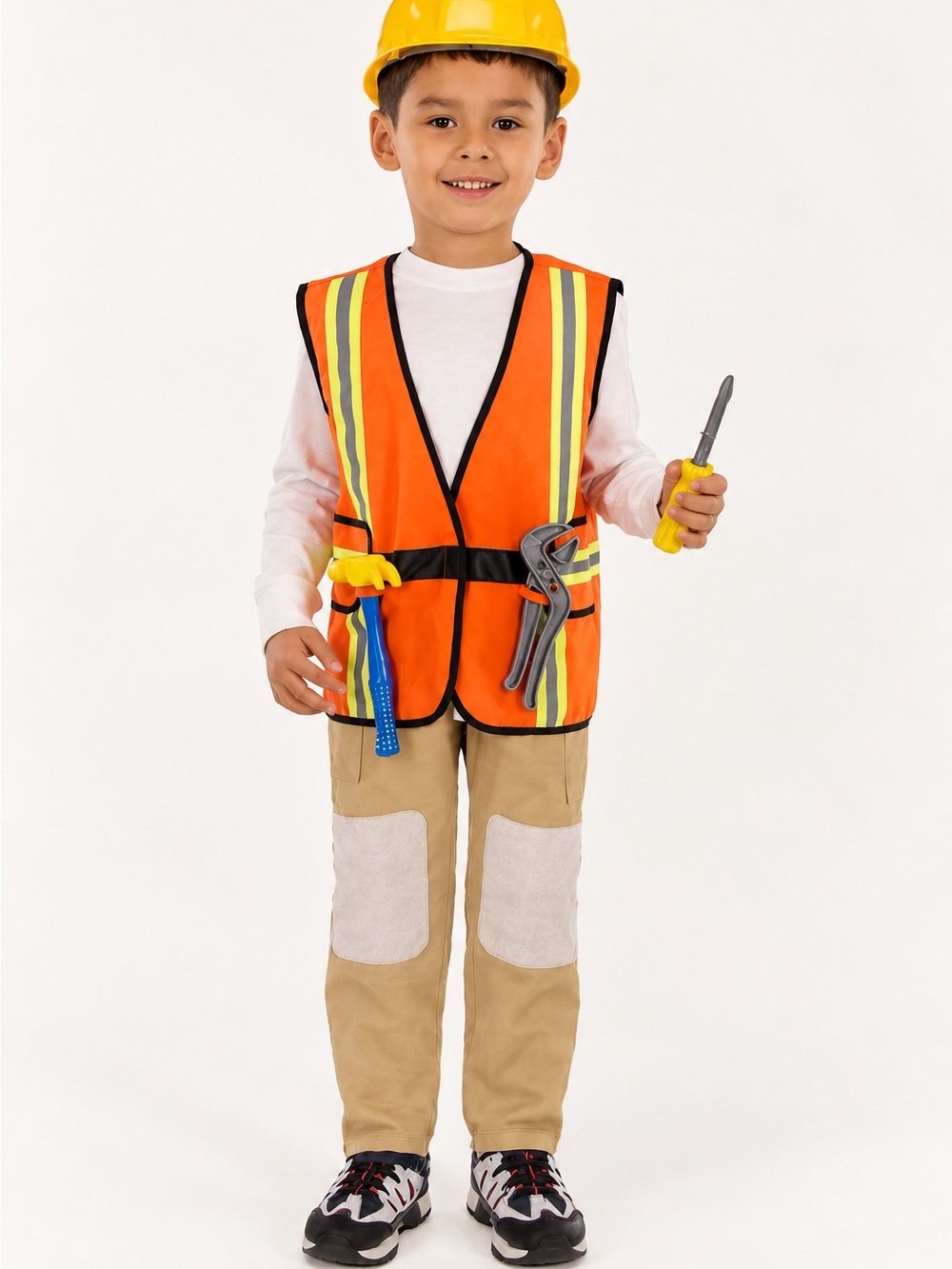 Kids Construction Worker Halloween Costume / High-Visibility Orange Safety Vest